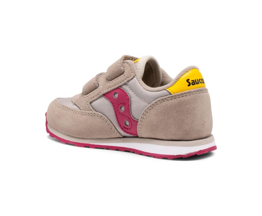 Saucony Big Kid's Big Kids Jazz Hook &amp; Loop Sneaker Taupe / Burgundy | Kids Running