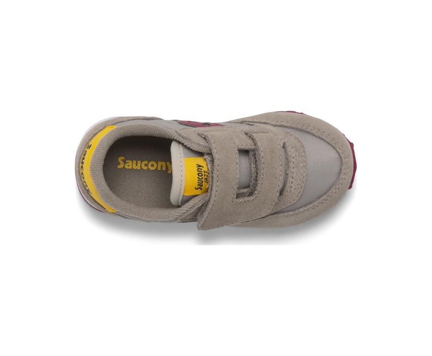 Saucony Big Kid's Big Kids Jazz Hook &amp; Loop Sneaker Taupe / Burgundy | Kids Running