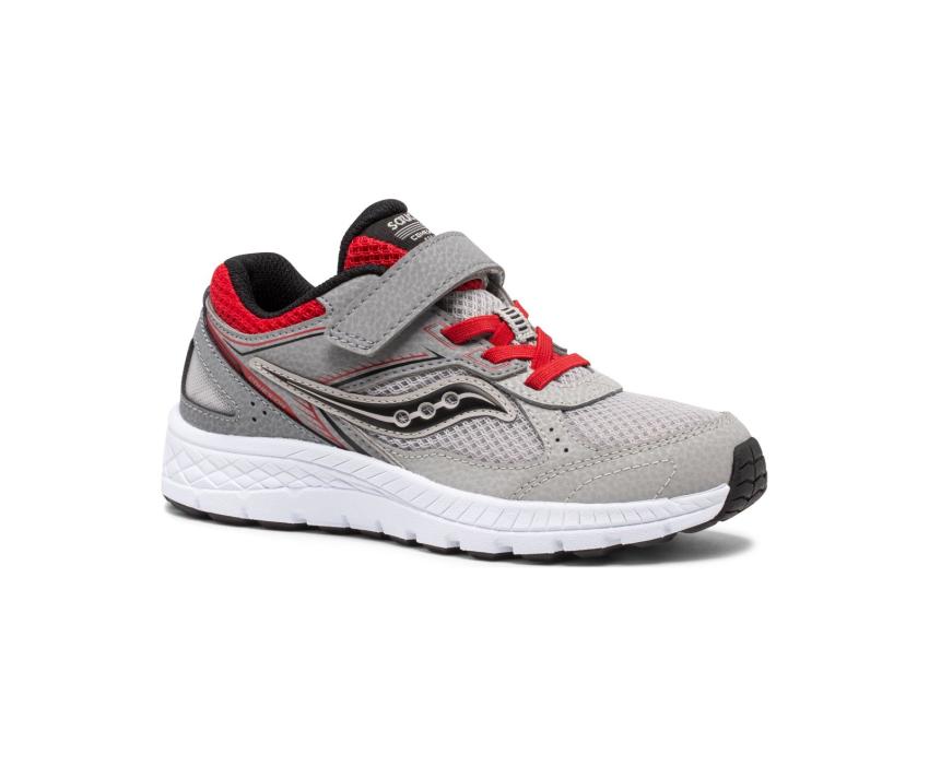 Saucony Big Kid's Cohesion 14 A/C Sneaker Grey / Red | Kids Running
