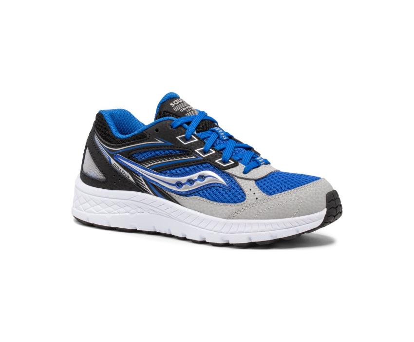 Saucony Big Kid's Cohesion 14 Lace Sneaker Black / Blue | Kids Running