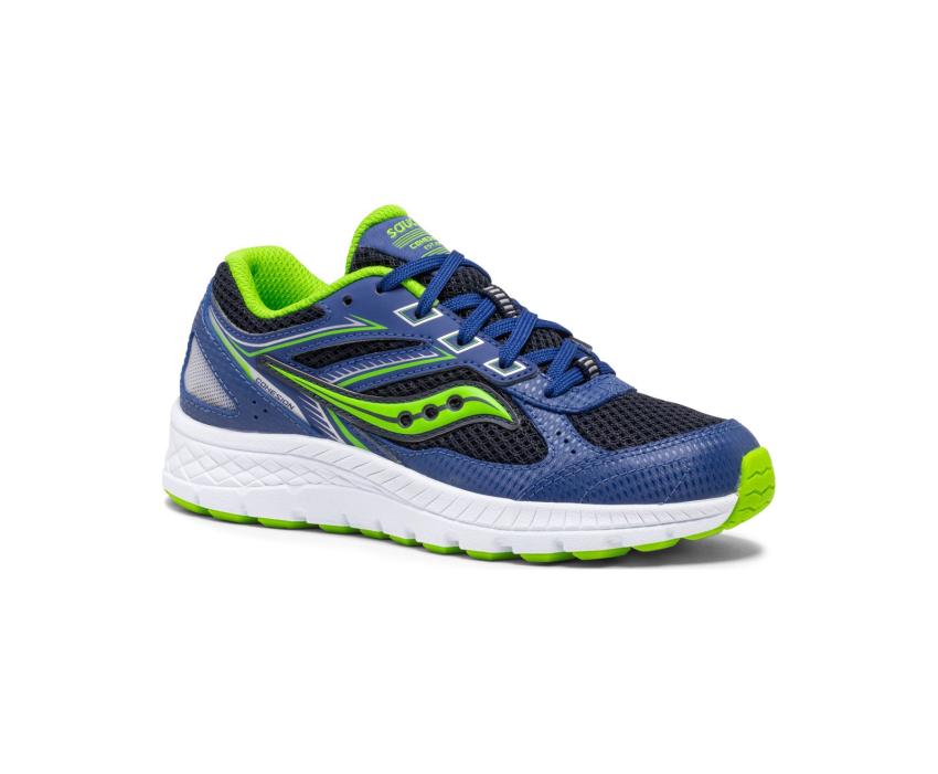 Saucony Big Kid's Cohesion 14 Lace Sneaker Blue / Green | Kids Running