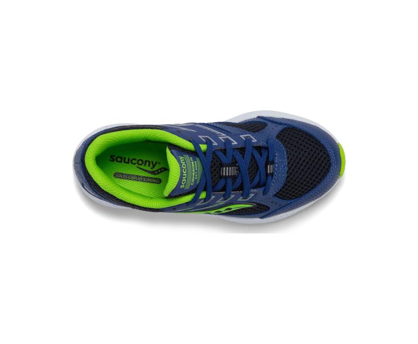 Saucony Big Kid's Cohesion 14 Lace Sneaker Blue / Green | Kids Running