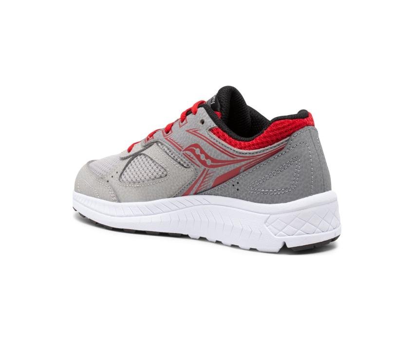 Saucony Big Kid's Cohesion 14 Lace Sneaker Grey / Red | Kids Running
