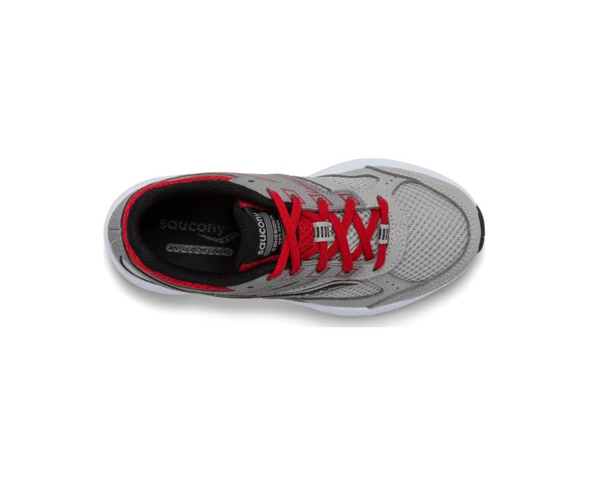 Saucony Big Kid's Cohesion 14 Lace Sneaker Grey / Red | Kids Running
