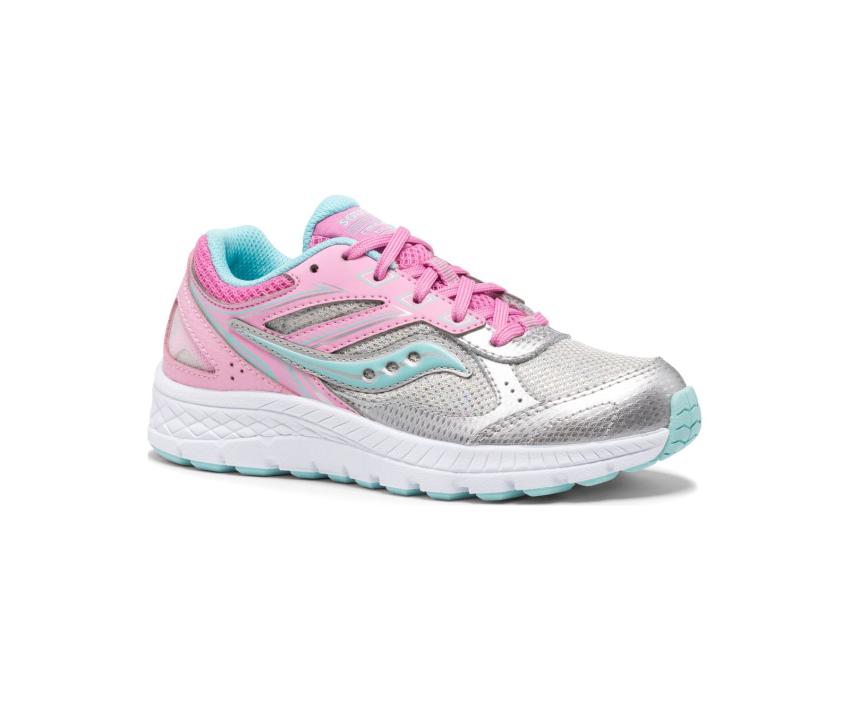 Saucony Big Kid's Cohesion 14 Lace Sneaker Pink / Silver | Kids Running