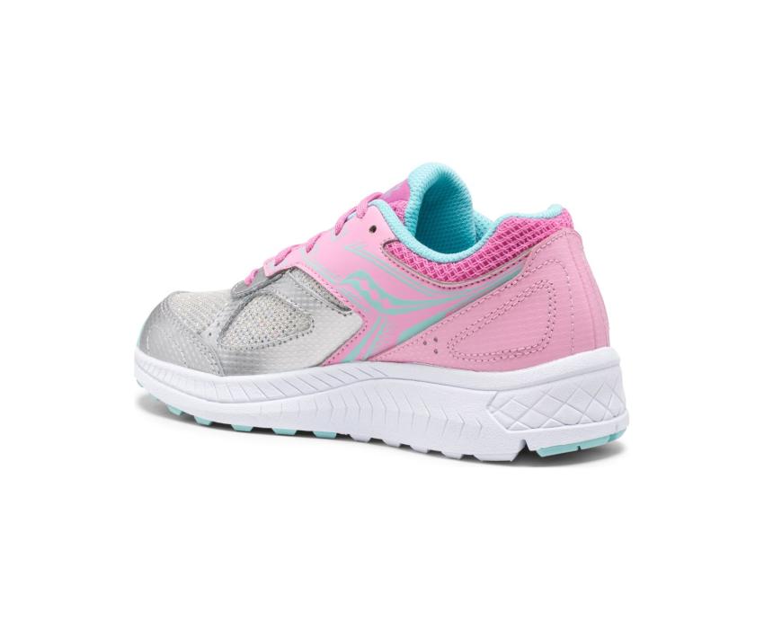 Saucony Big Kid's Cohesion 14 Lace Sneaker Pink / Silver | Kids Running