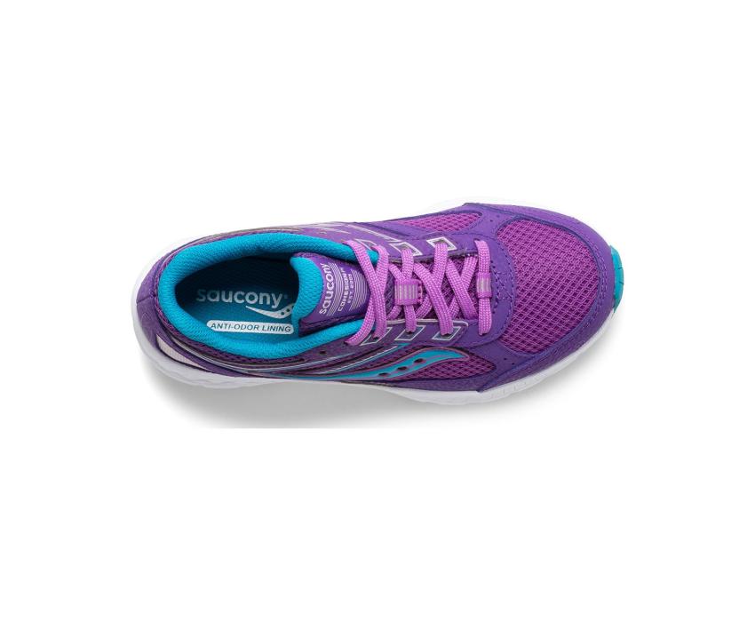 Saucony Big Kid's Cohesion 14 Lace Sneaker Purple / Turq | Kids Running