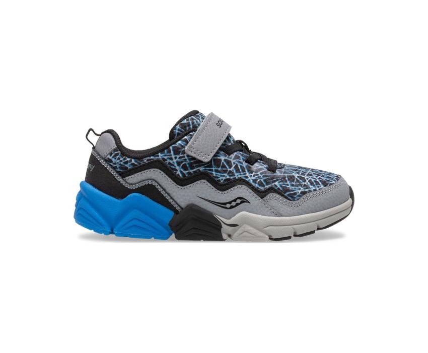 Saucony Big Kid's Flash A/C 2.0 Sneaker Grey / Black / Blue | Kids Running