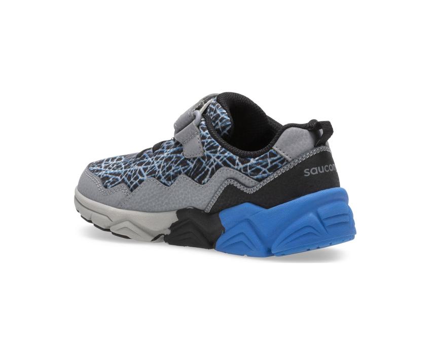 Saucony Big Kid's Flash A/C 2.0 Sneaker Grey / Black / Blue | Kids Running