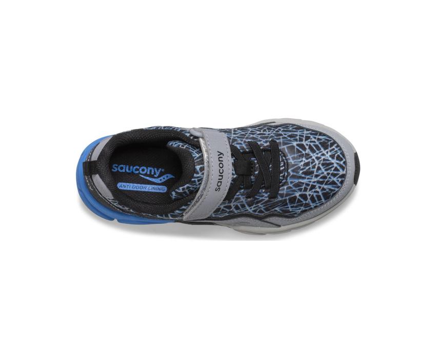 Saucony Big Kid's Flash A/C 2.0 Sneaker Grey / Black / Blue | Kids Running