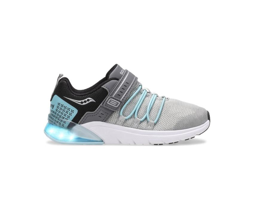 Saucony Big Kid's Flash Glow 2.0 Sneaker Silver / Ice Blue | Kids Running