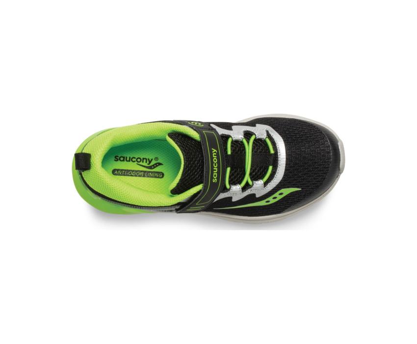 Saucony Big Kid's Flash Glow A/C Sneaker Black / Green | Kids Running