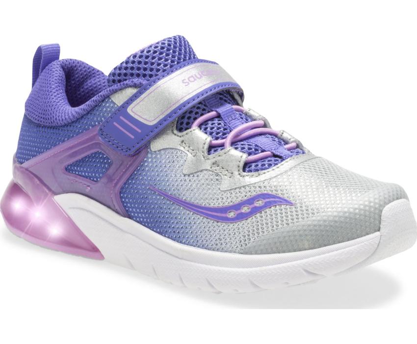 Saucony Big Kid's Flash Glow A/C Sneaker Purple / Silver | Kids Running