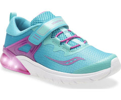 Saucony Big Kid's Flash Glow A/C Sneaker Turq / Pink | Kids Running
