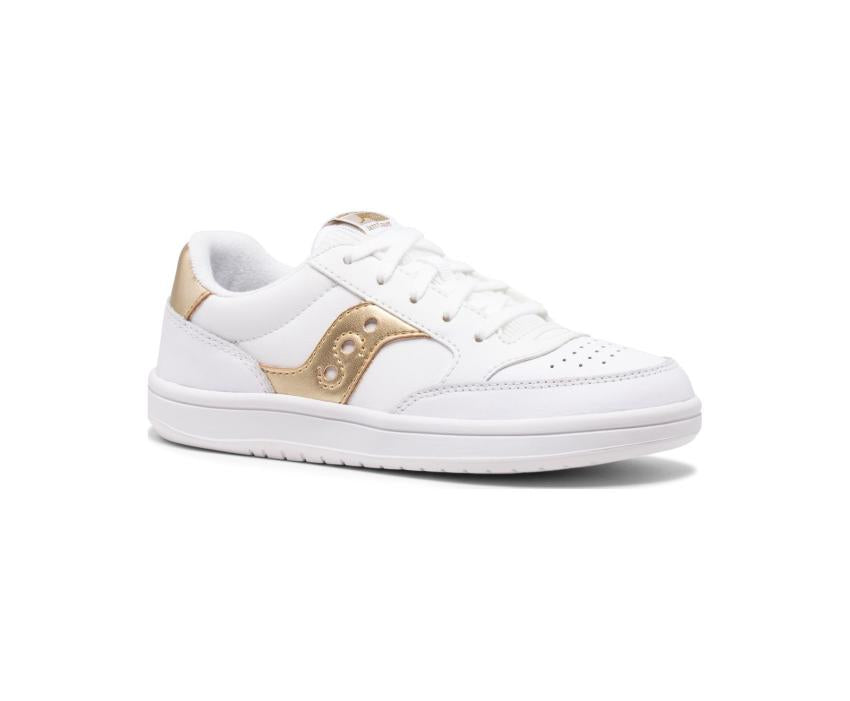 Saucony Big Kid's Jazz Court Sneaker White / Gold | Kids Running