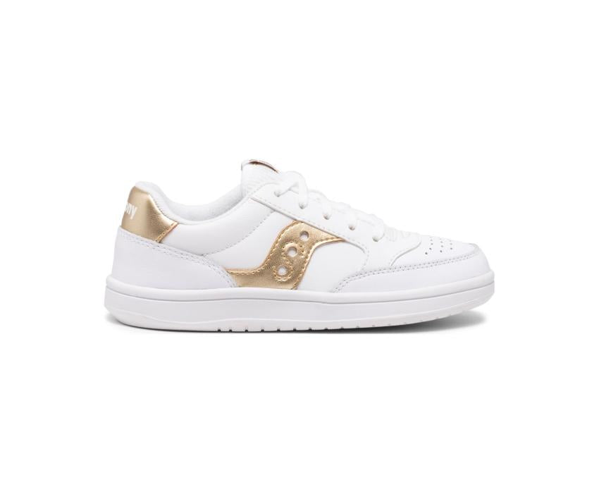 Saucony Big Kid's Jazz Court Sneaker White / Gold | Kids Running