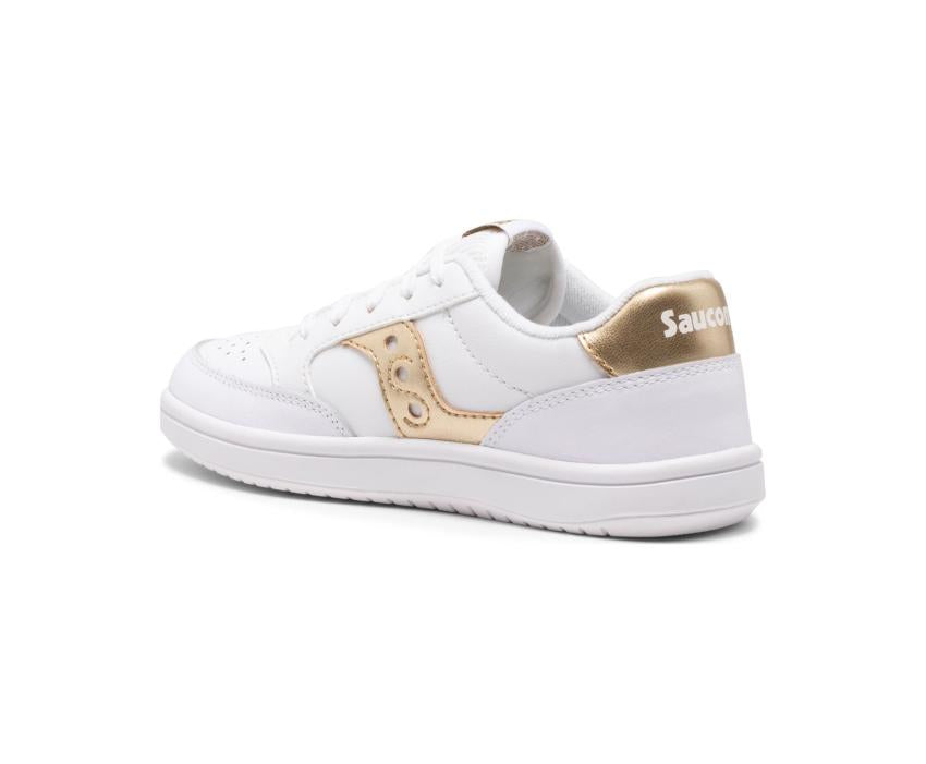 Saucony Big Kid's Jazz Court Sneaker White / Gold | Kids Running