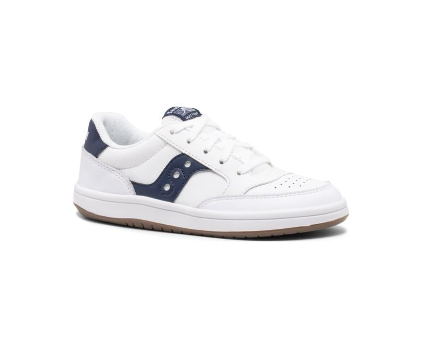 Saucony Big Kid's Jazz Court Sneaker White / Navy | Kids Running