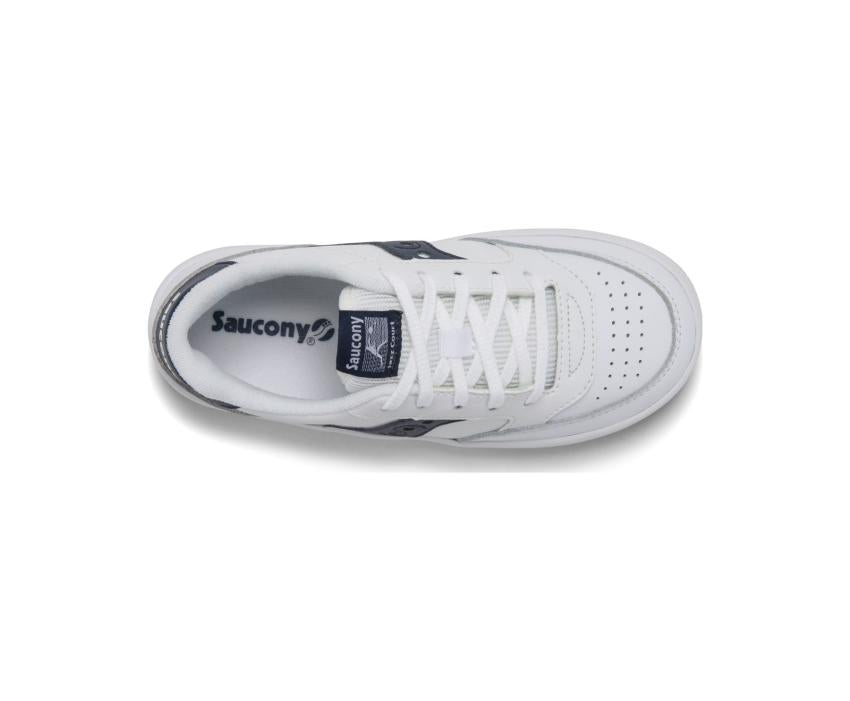 Saucony Big Kid's Jazz Court Sneaker White / Navy | Kids Running