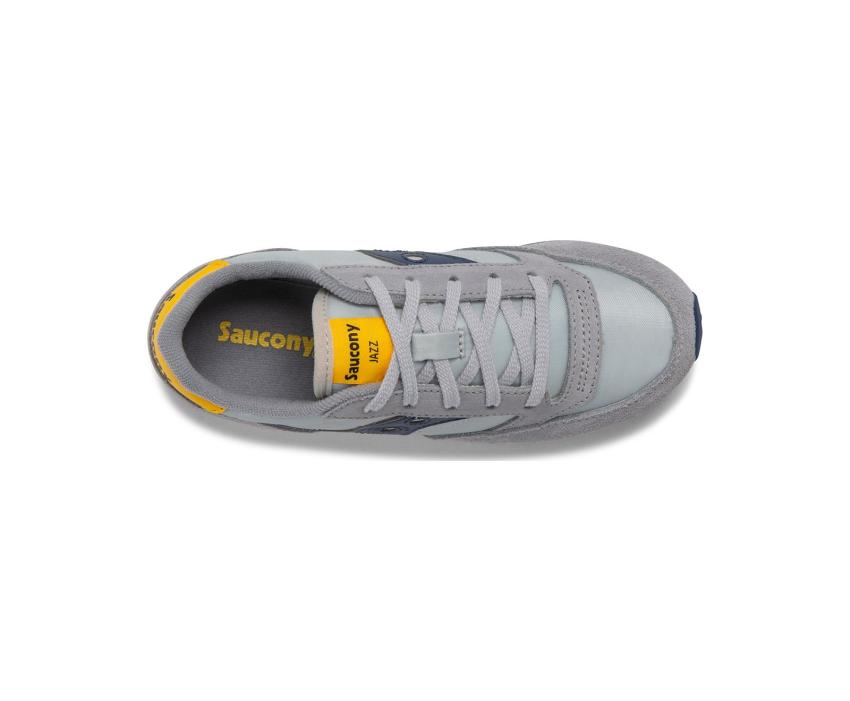 Saucony Big Kid's Jazz Original Sneaker Grey / Blue / Yellow | Kids Running