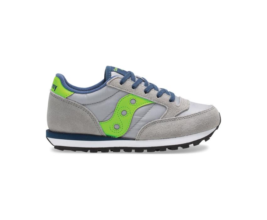 Saucony Big Kid's Jazz Original Sneaker Grey / Green / Blue | Kids Running