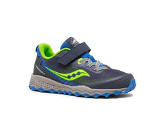 Saucony Big Kid's Peregrine 11 Shield A/C Sneaker Blue / Green | Kids Running