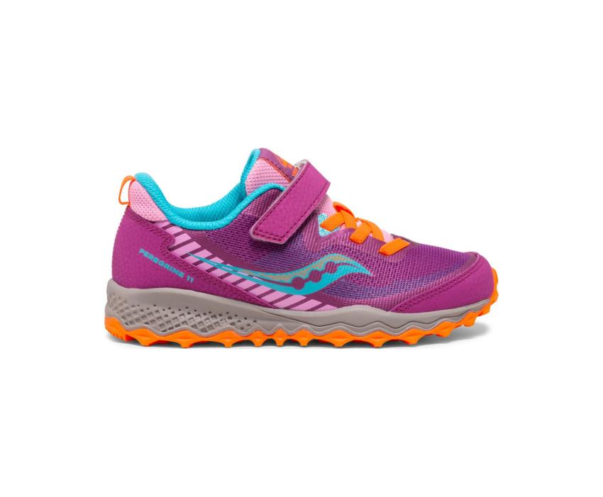 Saucony Big Kid's Peregrine 11 Shield A/C Sneaker Magenta / Pink | Kids Running
