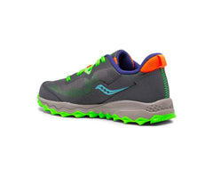 Saucony Big Kid's Peregrine 11 Shield Sneaker Grey / Green | Kids Running