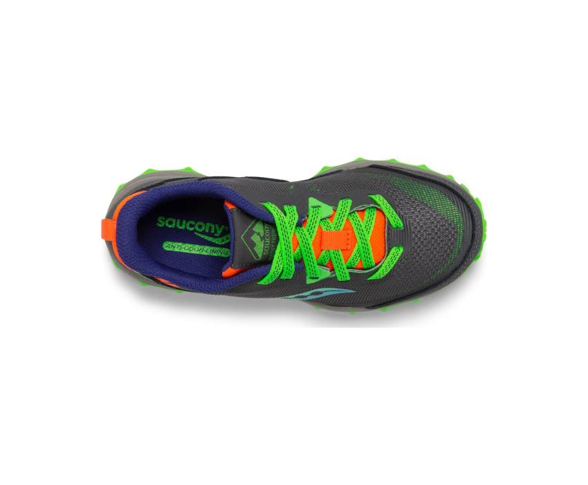 Saucony Big Kid's Peregrine 11 Shield Sneaker Grey / Green | Kids Running