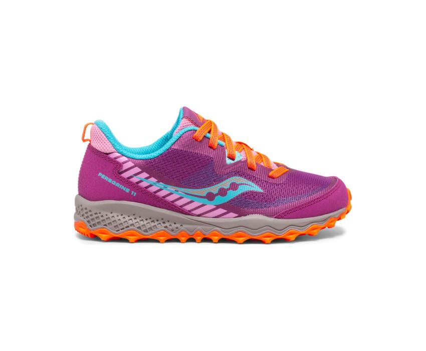 Saucony Big Kid's Peregrine 11 Shield Sneaker Magenta / Pink | Kids Running