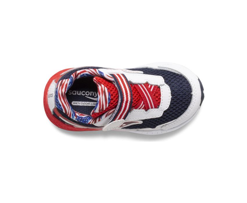 Saucony Big Kid's Ride 10 Jr. Sneaker Red / White / Blue | Kids Running