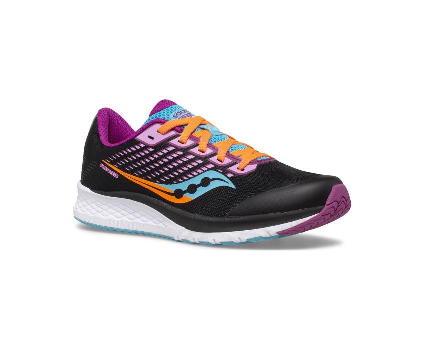 Saucony Big Kid's Ride 13 Sneaker Black / Pink | Kids Running