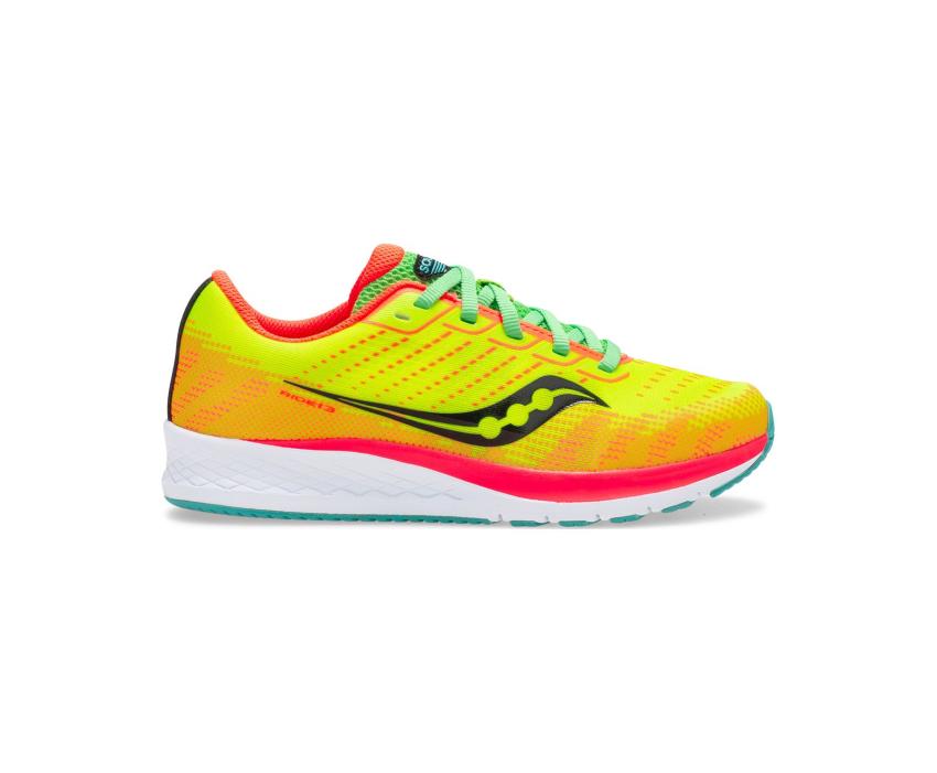 Saucony Big Kid's Ride 13 Sneaker Citron / Mutant | Kids Running