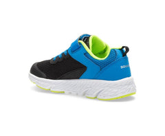 Saucony Big Kid's Wind A/C Sneaker Black/blue | Kids Running