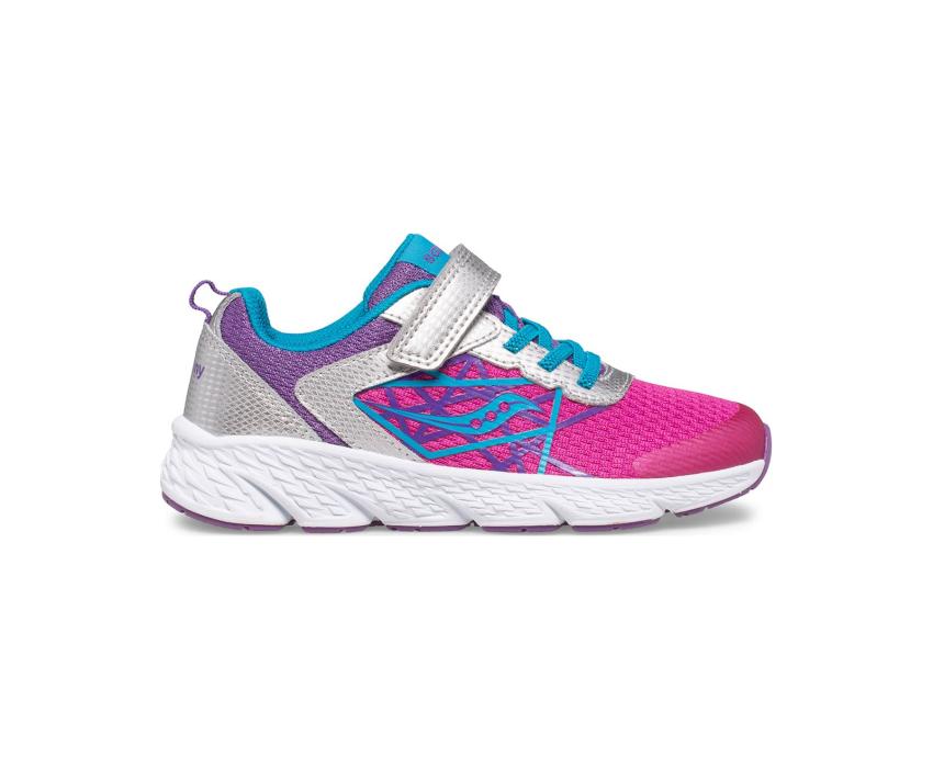 Saucony Big Kid's Wind A/C Sneaker Fuchsia / Purple / Teal | Kids Running