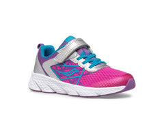 Saucony Big Kid's Wind A/C Sneaker Fuchsia / Purple / Teal | Kids Running