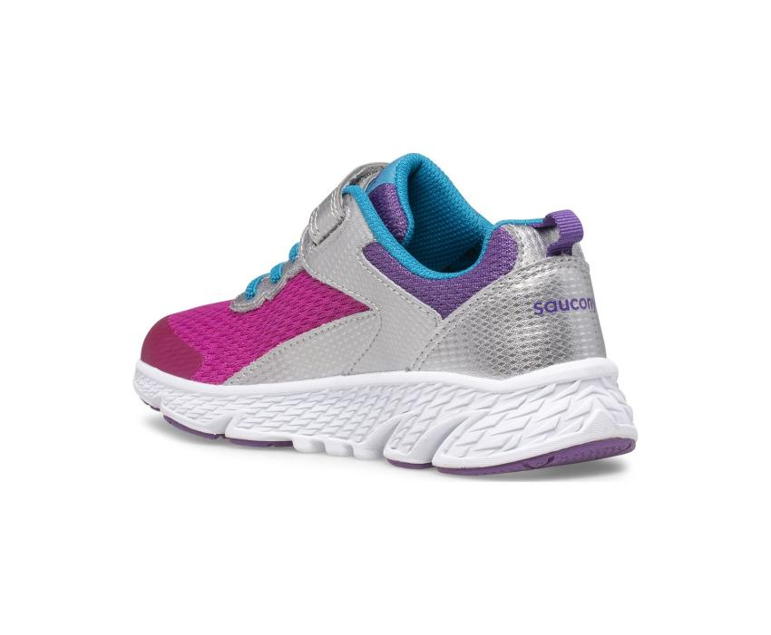 Saucony Big Kid's Wind A/C Sneaker Fuchsia / Purple / Teal | Kids Running