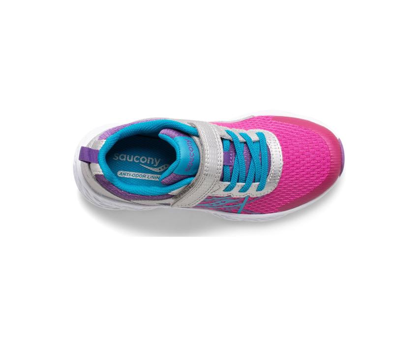 Saucony Big Kid's Wind A/C Sneaker Fuchsia / Purple / Teal | Kids Running
