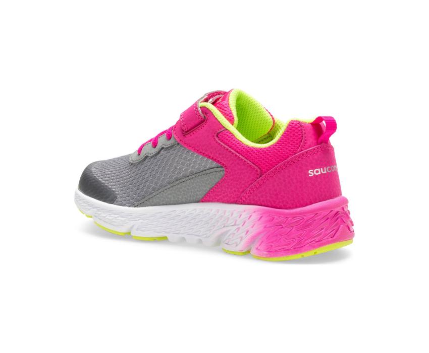 Saucony Big Kid's Wind A/C Sneaker Grey/pink | Kids Running