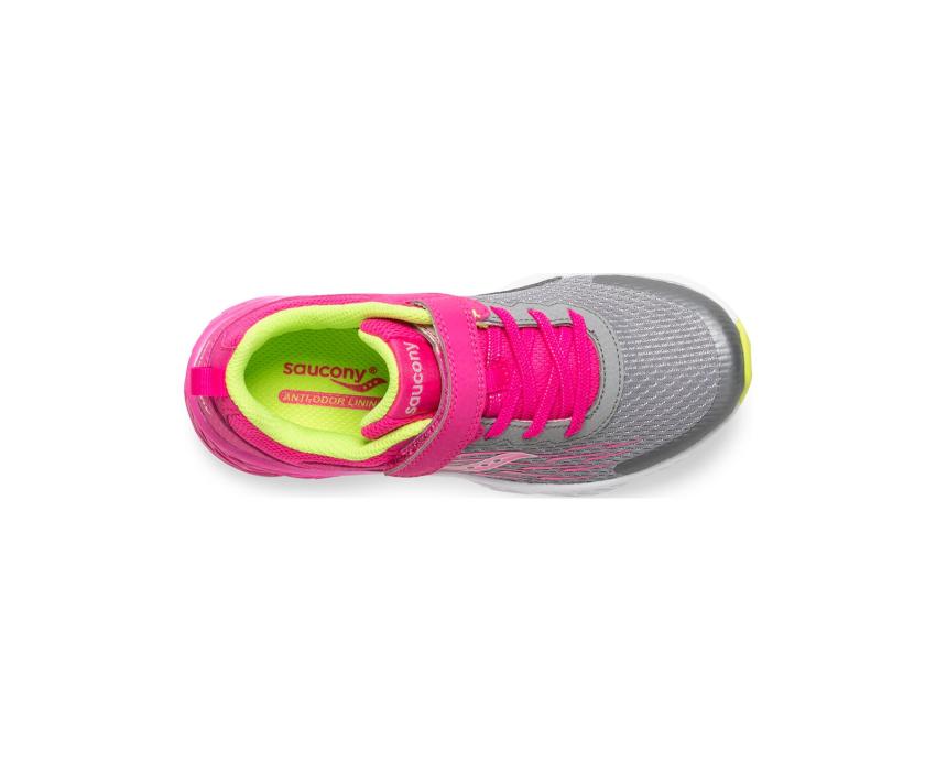 Saucony Big Kid's Wind A/C Sneaker Grey/pink | Kids Running