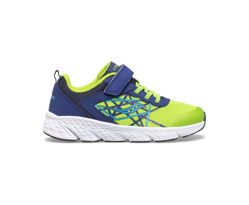 Saucony Big Kid's Wind A/C Sneaker Navy / Green | Kids Running