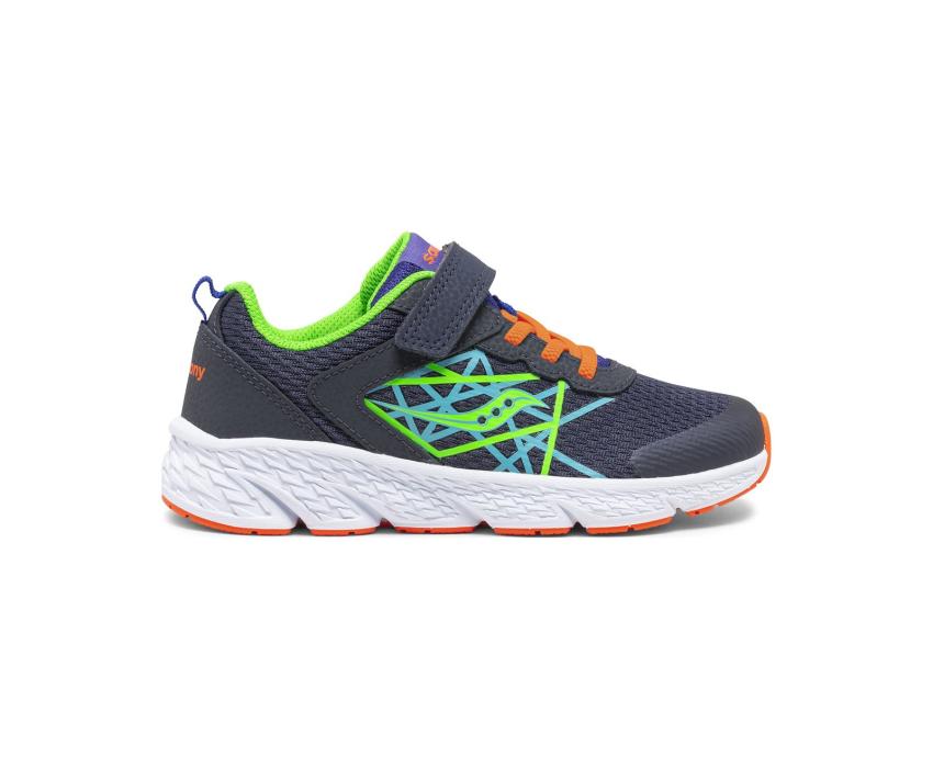 Saucony Big Kid's Wind A/C Sneaker Navy / Green | Kids Running