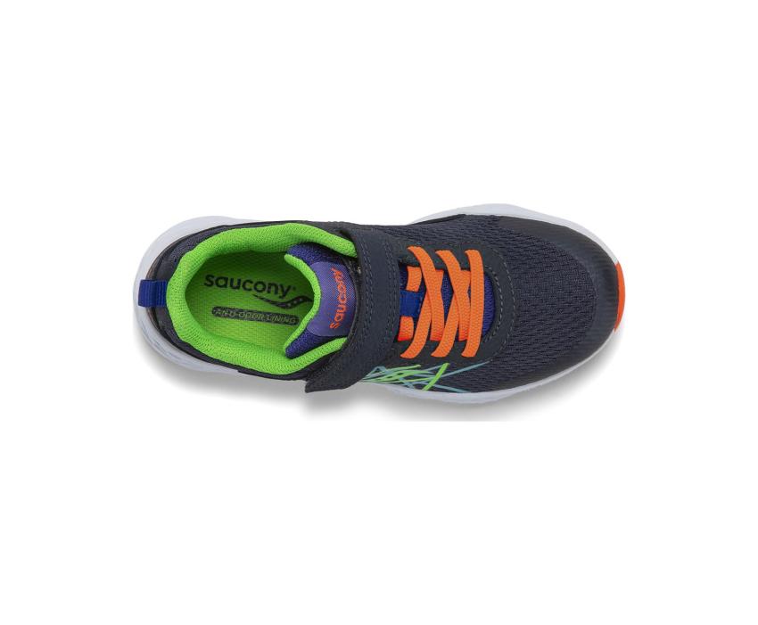 Saucony Big Kid's Wind A/C Sneaker Navy / Green | Kids Running