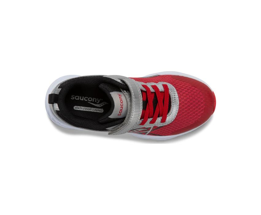 Saucony Big Kid's Wind A/C Sneaker Silver / Red / Black | Kids Running