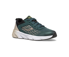 Saucony Big Kid's Wind Lace Sneaker Green / Gold / Black | Kids Running