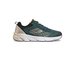 Saucony Big Kid's Wind Lace Sneaker Green / Gold / Black | Kids Running
