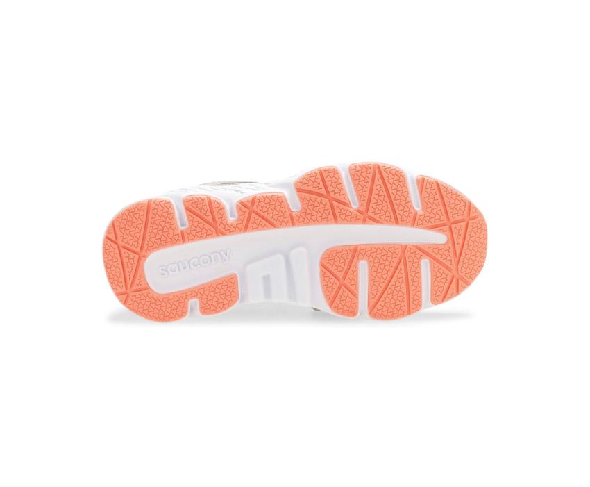 Saucony Big Kid's Wind Lace Sneaker Grey / Coral | Kids Running