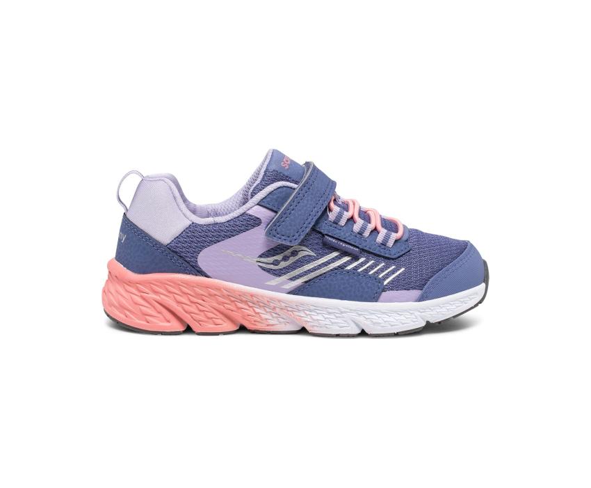 Saucony Big Kid's Wind Shield A/C Sneaker Blue / Lavender / Coral | Kids Running