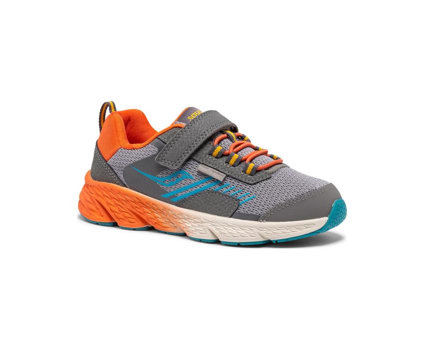 Saucony Big Kid's Wind Shield A/C Sneaker Grey / Orange / Blue | Kids Running