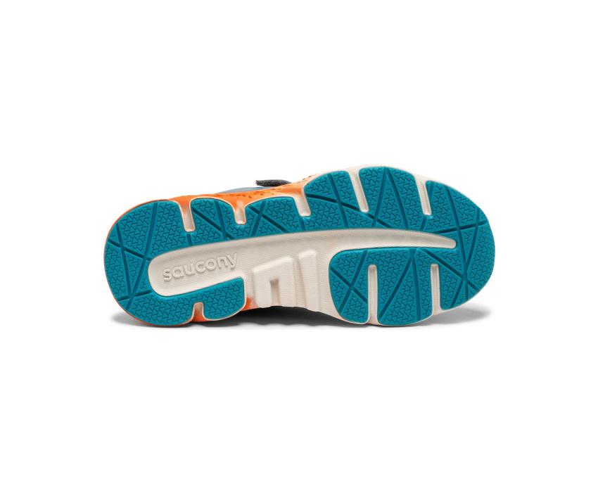 Saucony Big Kid's Wind Shield A/C Sneaker Grey / Orange / Blue | Kids Running